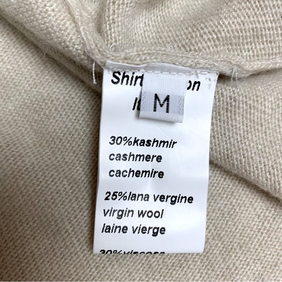 Shirt Passion Italia Women's Beige Ruffle Cardigan Sweater Size M Made In Italy - Picture 7 of 10